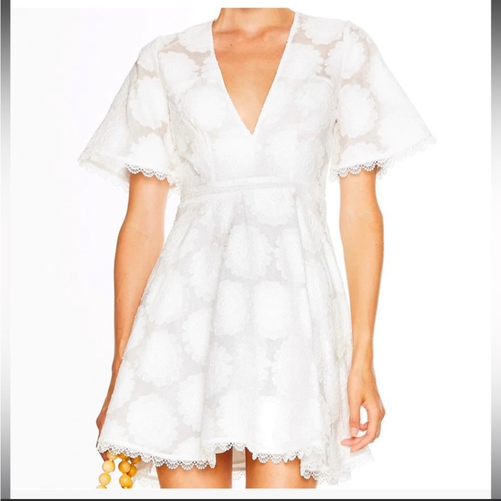 LA MAISON TALULAH Floral White Lace Mini Dress - Picture 9 of 13